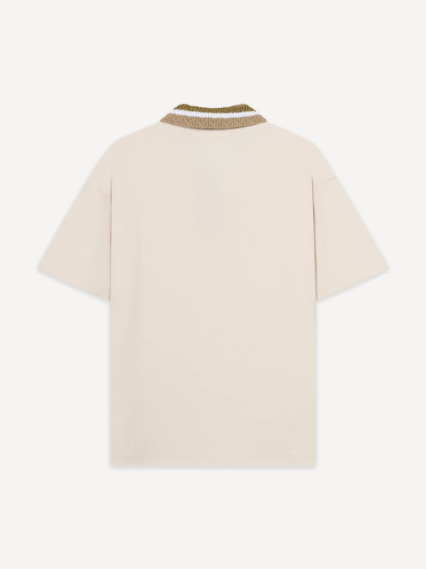 Knit Collar Oversized Polo - Image 2