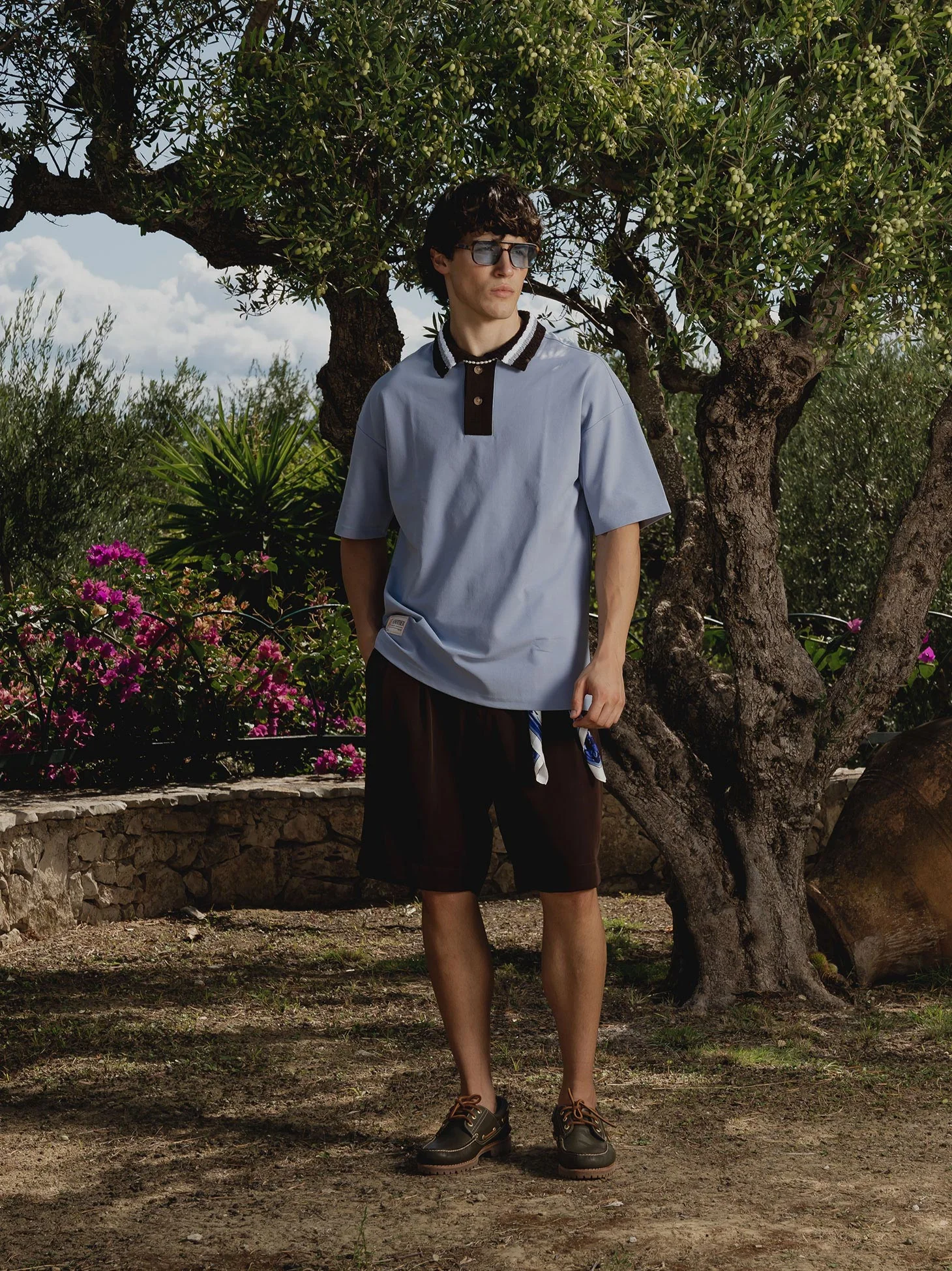 Knit Collar Oversized Polo - Image 6