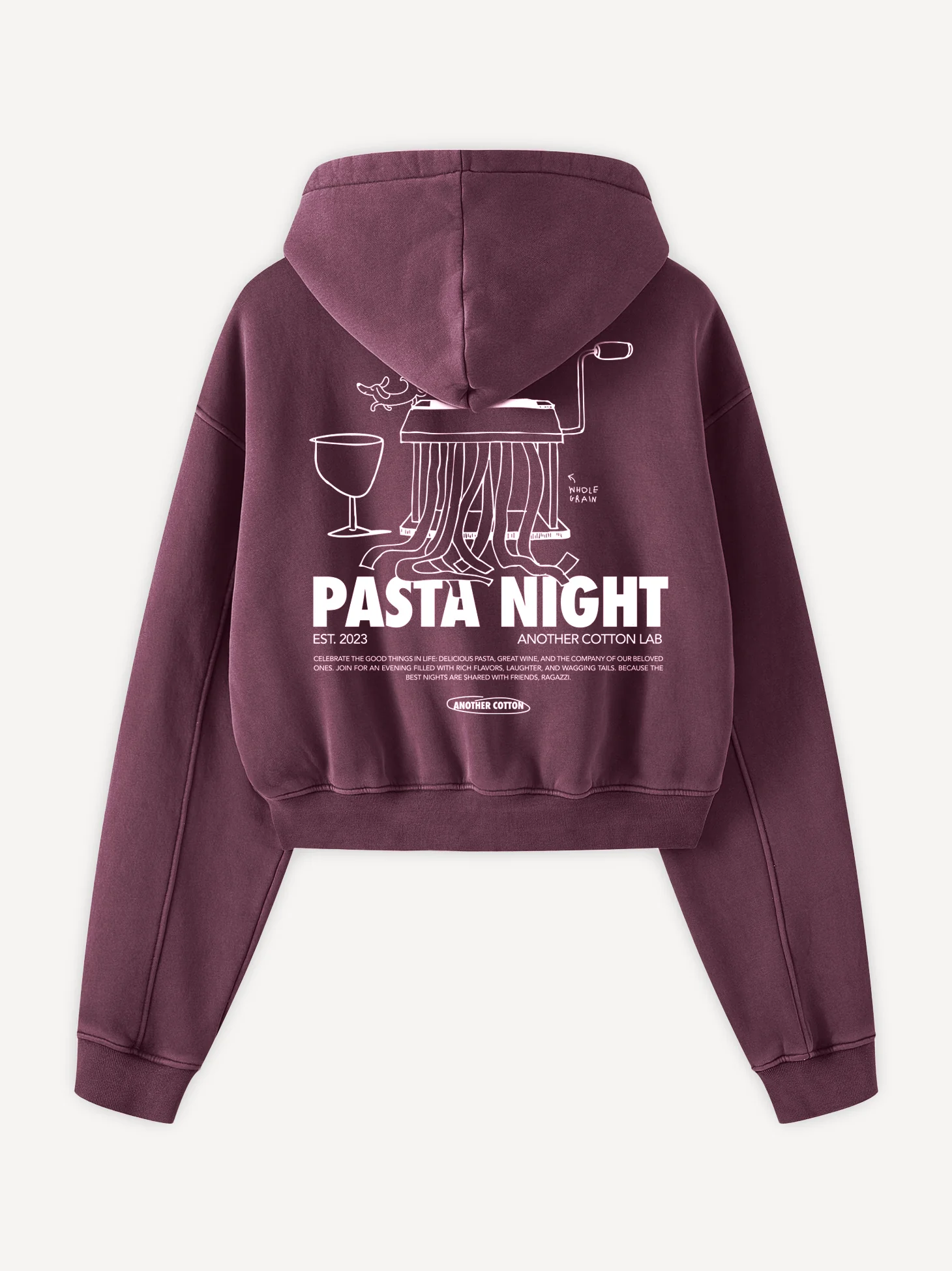 Pasta Night Cropped Hoodie