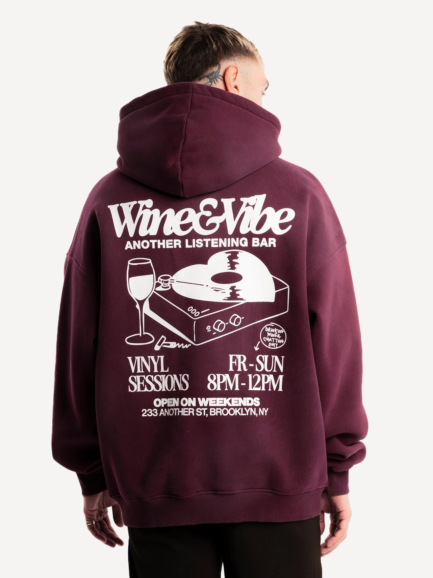 Wine & Vibe Washed Hoodie - Image 3