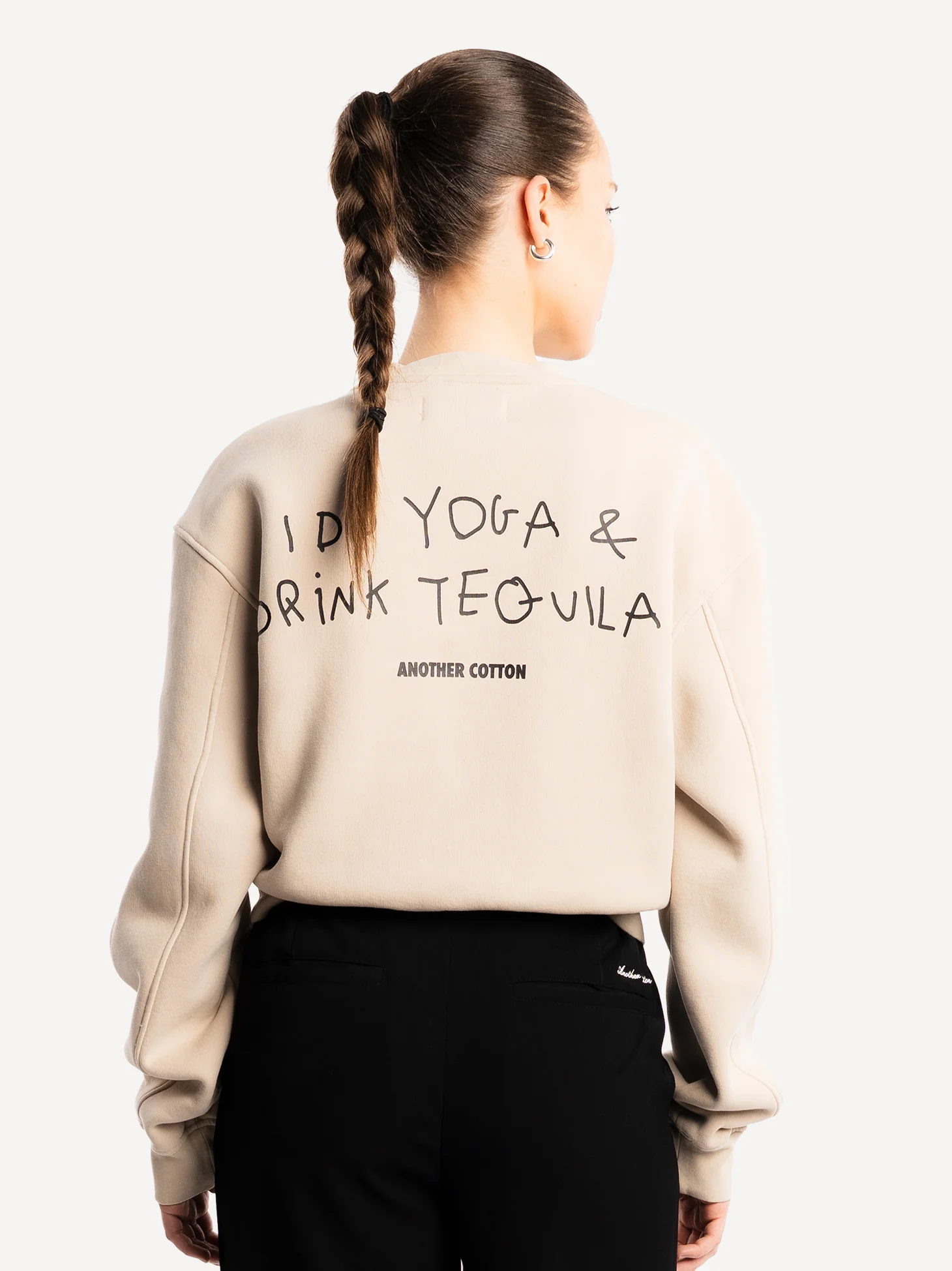 Yoga & Tequila Cropped Sweatshirt - Image 3